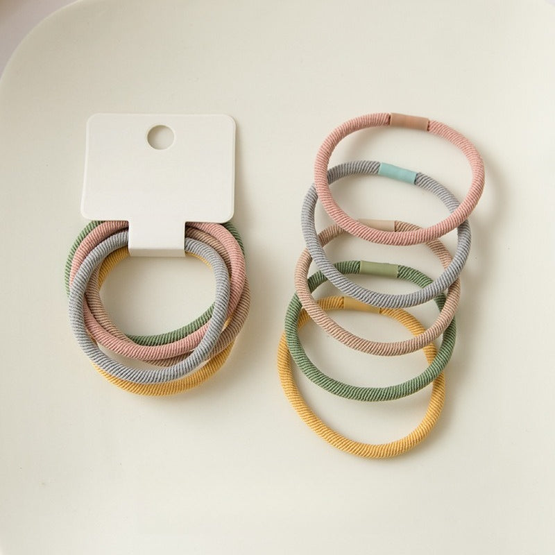 5 Pack Twisted Hair Ties High Elasticity Solid Colors N6F128