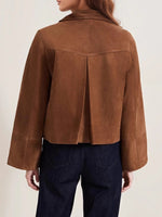 Load image into Gallery viewer, Suede Trench Coat Mid Heavy Brown N5Z574