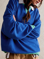 Load image into Gallery viewer, Contrast Rib Drop Shoulder Sweatshirt Long Sleeve N5Z249
