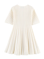 Load image into Gallery viewer, Knit Round Neck Short Sleeve Dress Women N6C270