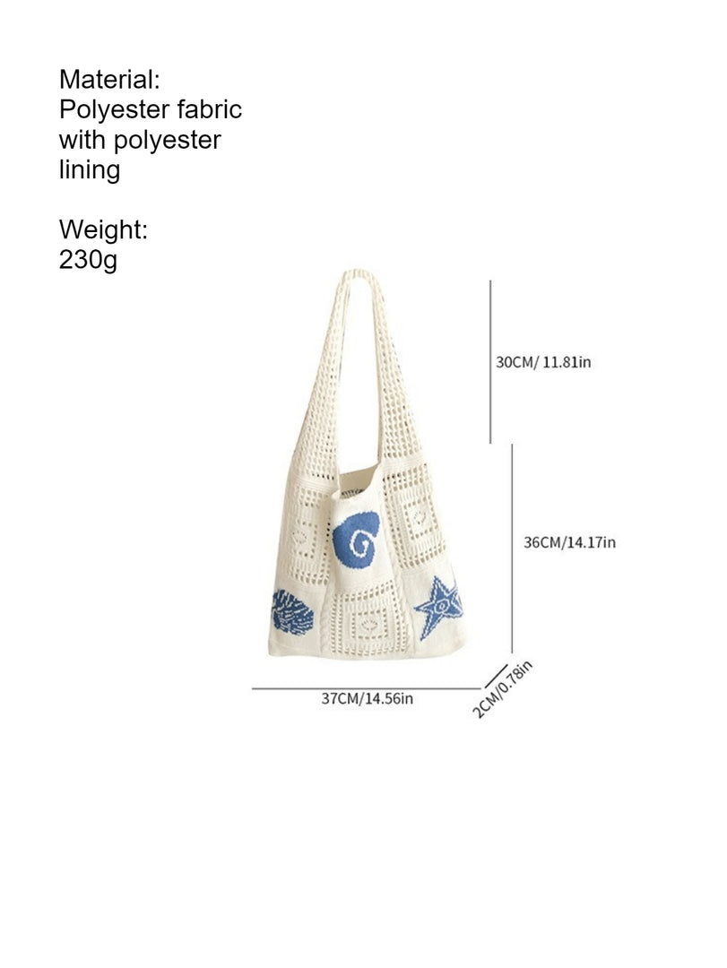 Knit Beach Bag Women Octopus Starfish N6C052