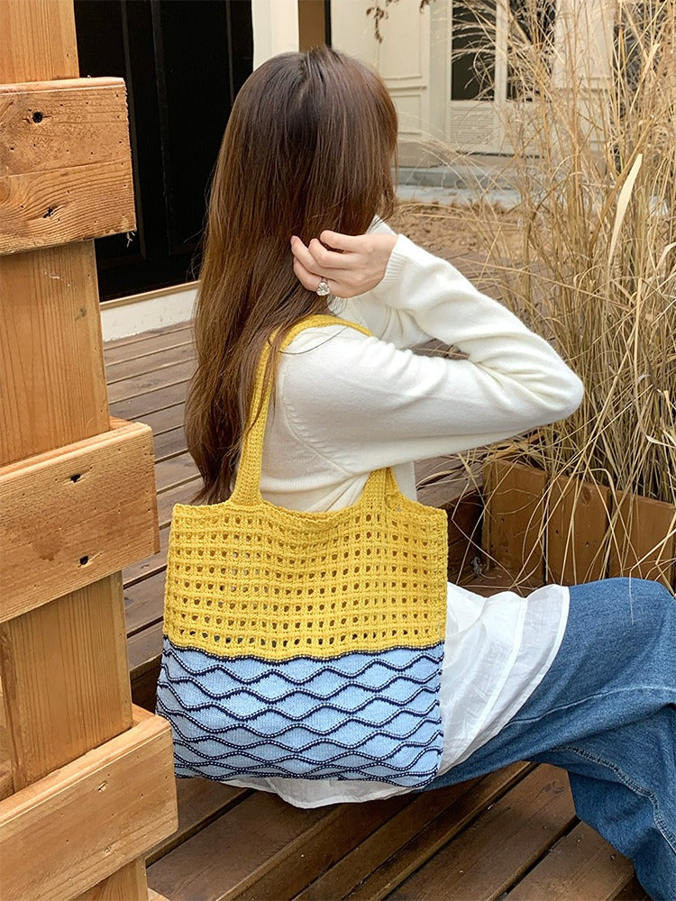 Crochet Openwork Boho Hobo Bag Women N6C051