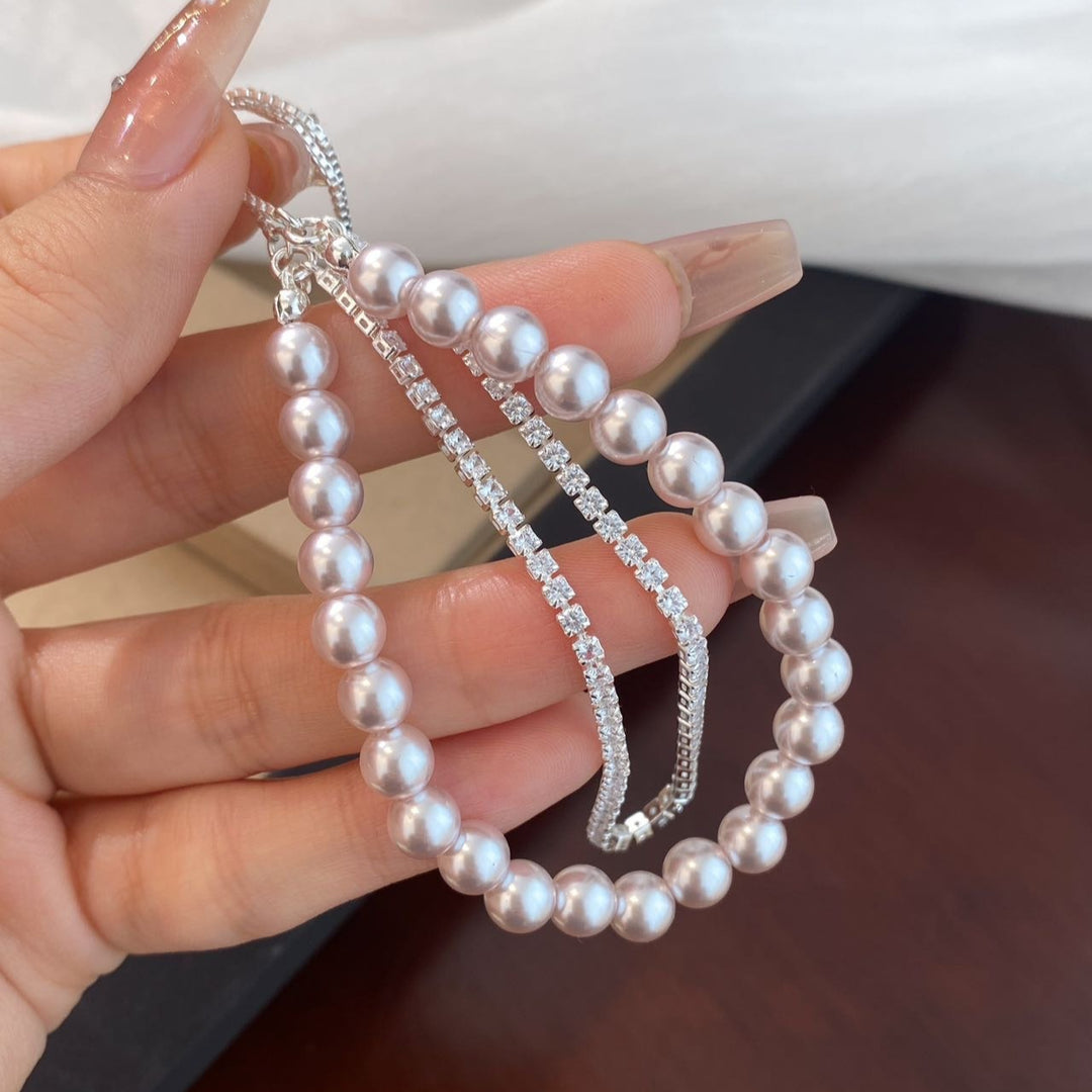 Manta Rose Double Layer Pearl & Zircon Bracelet N6H178