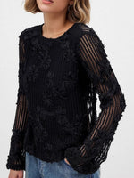 Load image into Gallery viewer, Lace Relief Knit Cardigan Back Cutout Tie N6F184