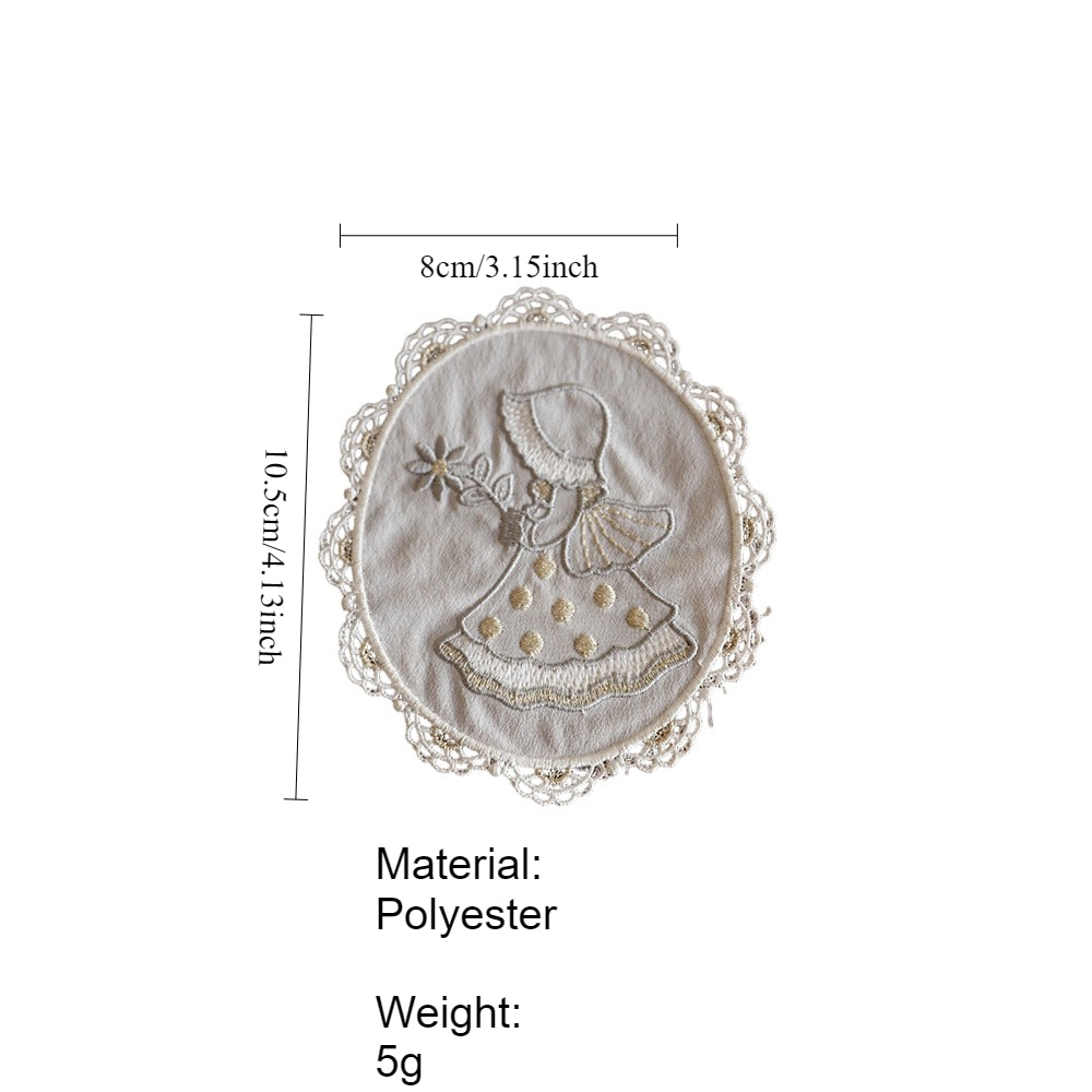 Vintage Lace Embroidered Coaster Doily Display Mat N6G077