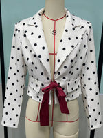 Load image into Gallery viewer, Short Tie Waist Bow Detail Blazer Women N6D211