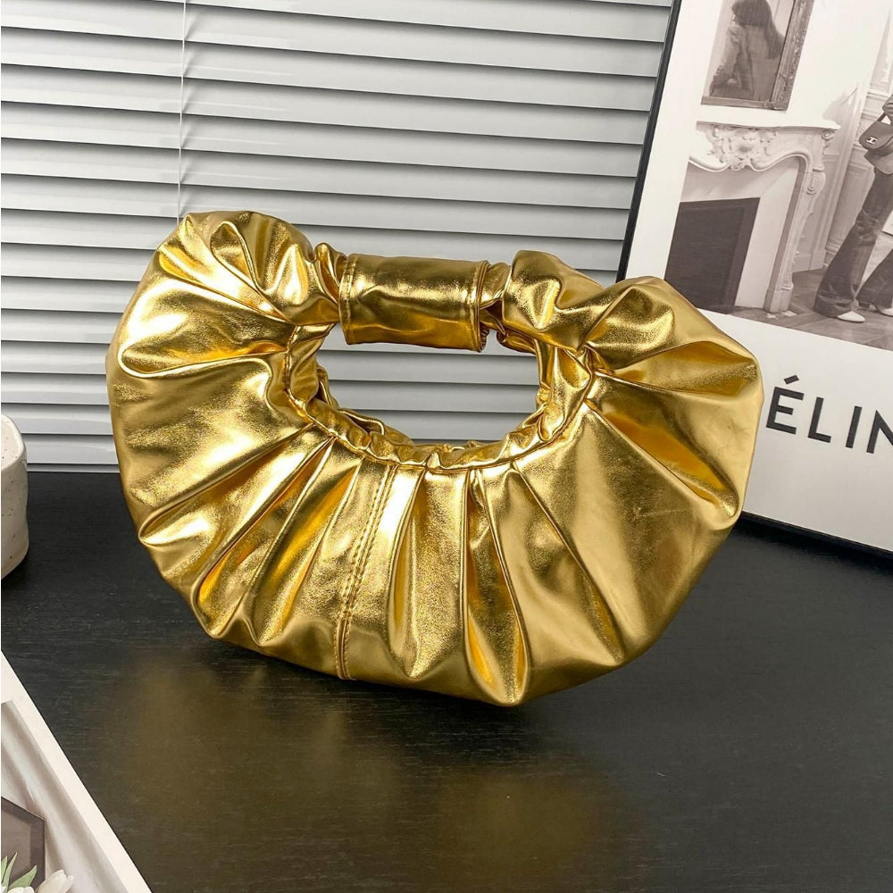 Metallic Cloud Fold Shoulder Bag Women N6E008