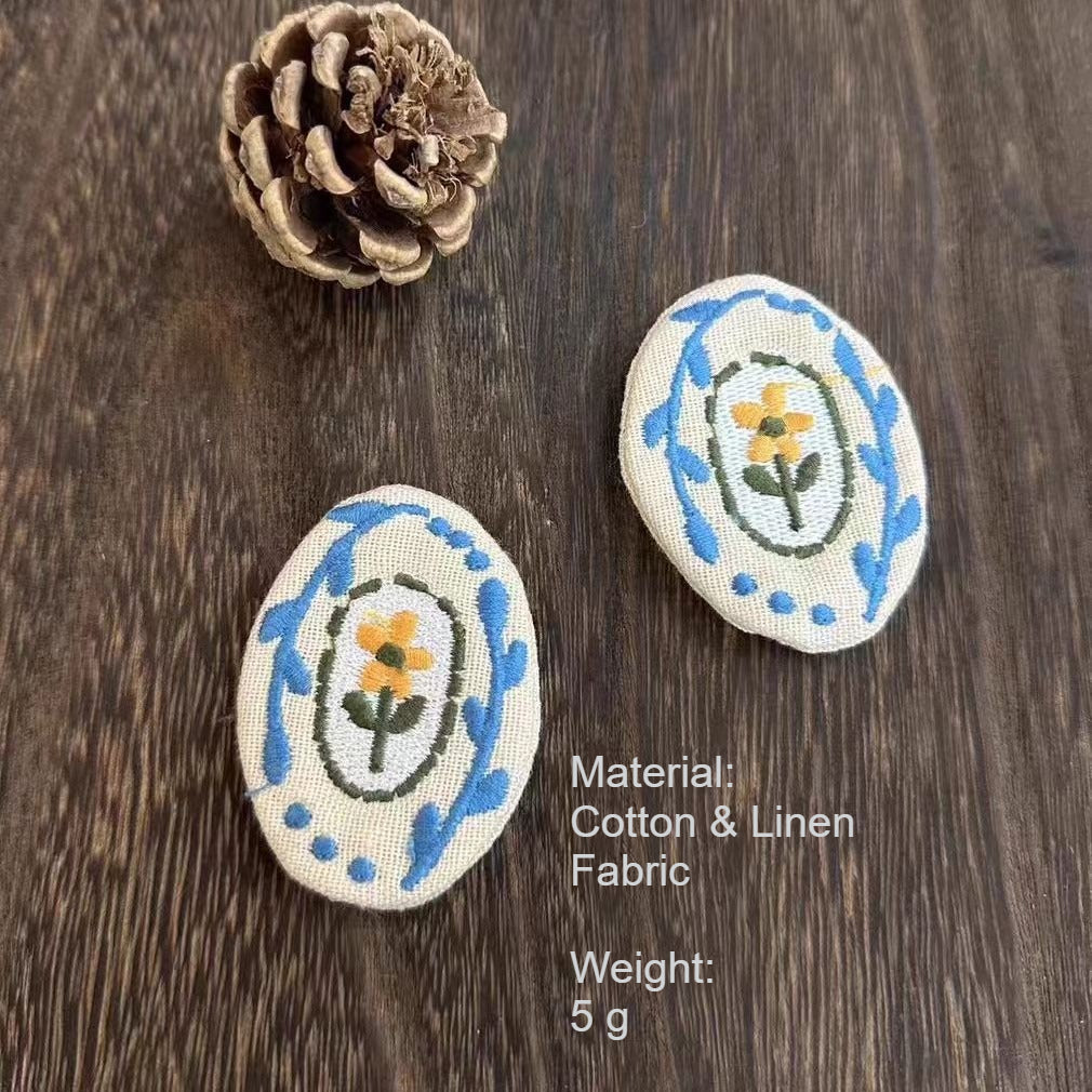 Handmade Cotton Linen Brooch Pin Cute Minimalist  N6G037