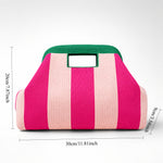 Load image into Gallery viewer, Women's Woven Striped Shell Knit Handbag N6J140