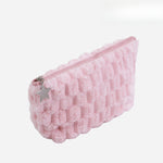 Load image into Gallery viewer, Plush Checkerboard Makeup Bag Women S5P756