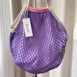 Load image into Gallery viewer, Cotton Linen Handwoven Foldable Shoulder Mesh Tote N6G131