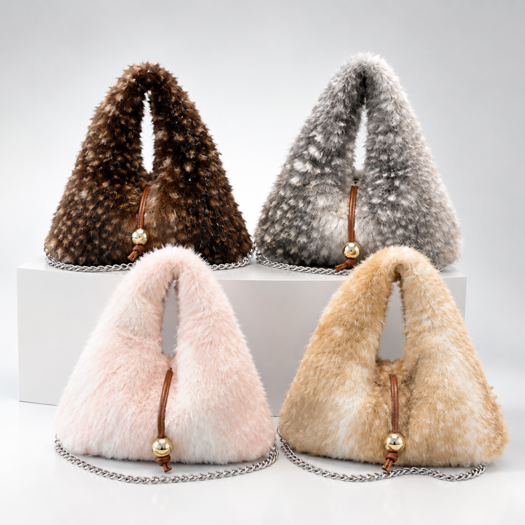 Women's Plush Triangular Shoulder Handbag N6J177