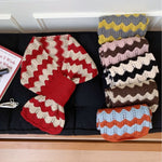 Load image into Gallery viewer, Wave Stripe Knit Scarf Women Wool Blend N6H311