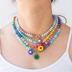 Load image into Gallery viewer, Colorful Handmade Daisy Beaded Pendant Necklace N6E118