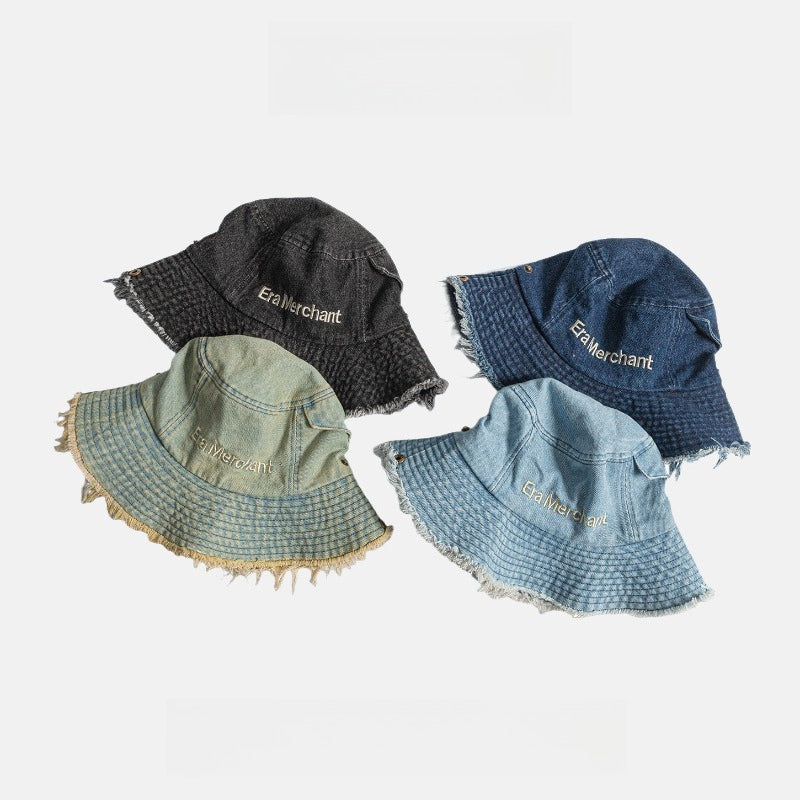 Distressed Fringe Cowboy Bucket Hat Women N6C083