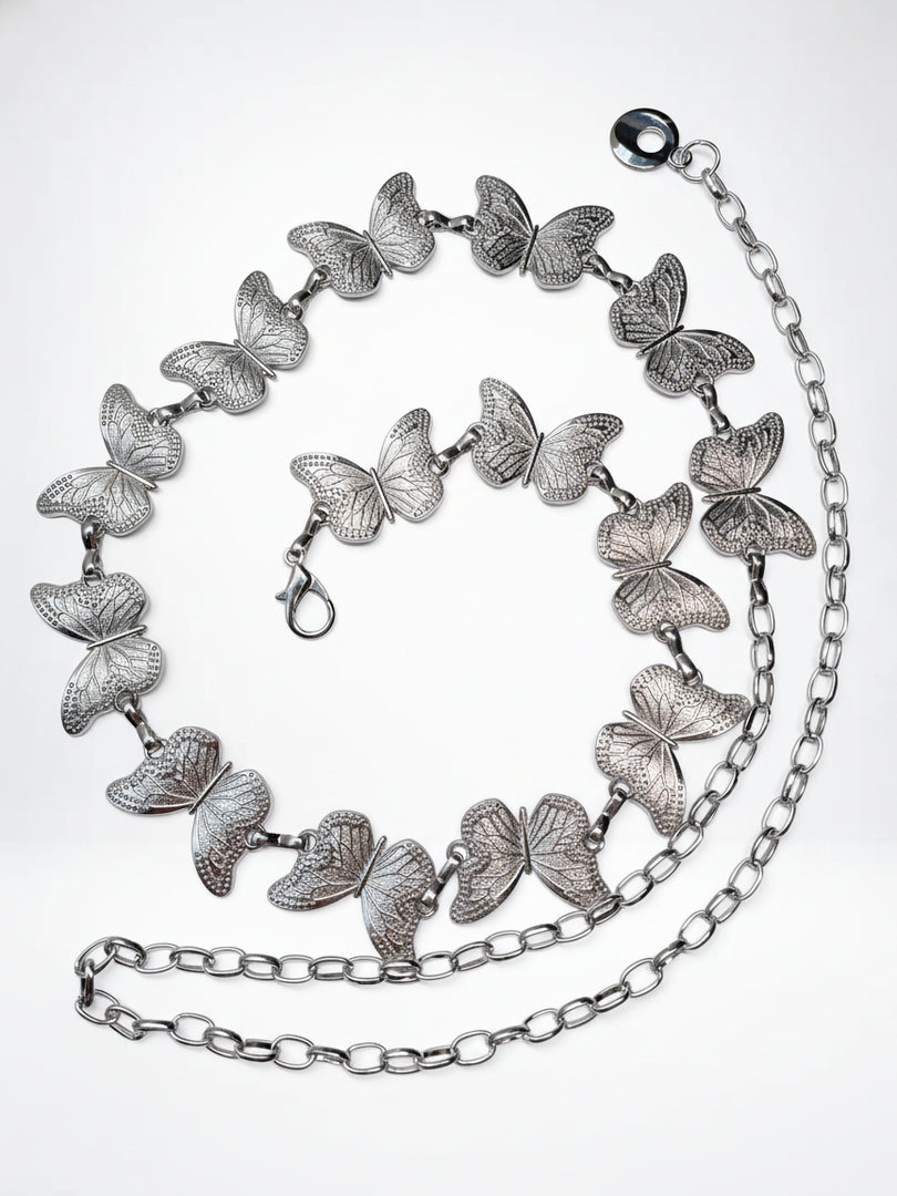 Silver Butterfly Waist Chain Women S925 N6C156
