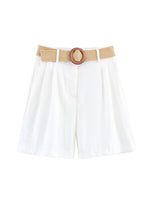 Load image into Gallery viewer, Belted Straight Leg Casual Shorts Women N6F014