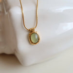 Load image into Gallery viewer, Aventurine Tiger Eye Pendant Snake Chain Necklace N6H176
