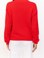 Load image into Gallery viewer, Printed Round Neck Loose Knit Pullover Sweater Women N6H301