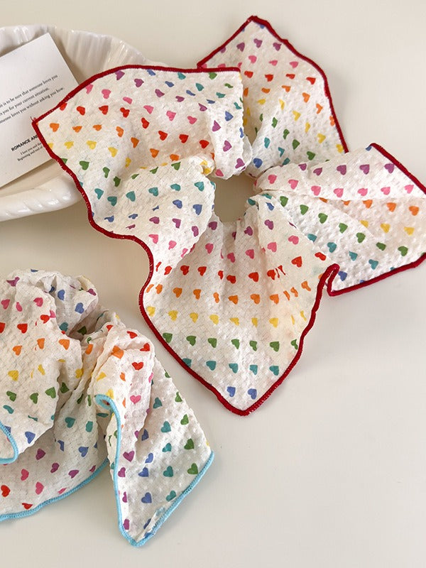 Dopamine Color Heart Bubble Scrunchie Women N6C016