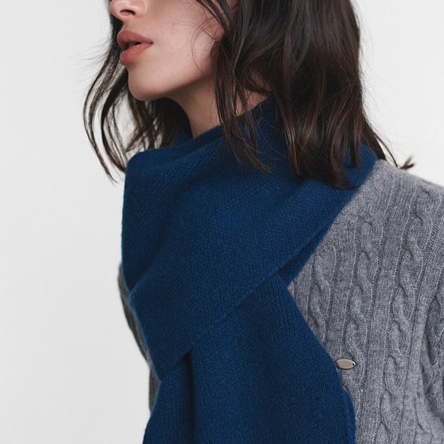 100% Pure Wool Solid Scarf Women Winter Lightweight N6H223