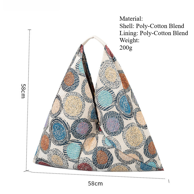 Crescent Silhouette Poly-Cotton Bag Magnetic Closure S5P388