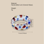 Load image into Gallery viewer, Handmade Liuli Rainbow Glass Ring Prism Dot N6G015