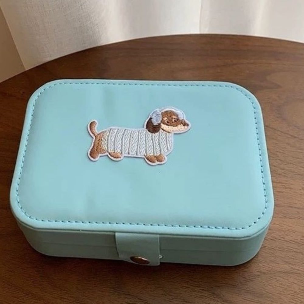 Dachshund Cartoon Embroidery Jewelry Organizer N6E099