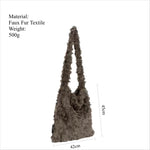 Load image into Gallery viewer, Fur Like Shoulder Bag Grey Brown S5P276