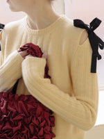 Load image into Gallery viewer, Cable Tie Cardigan Lightweight Red Yellow Gray N5Z872
