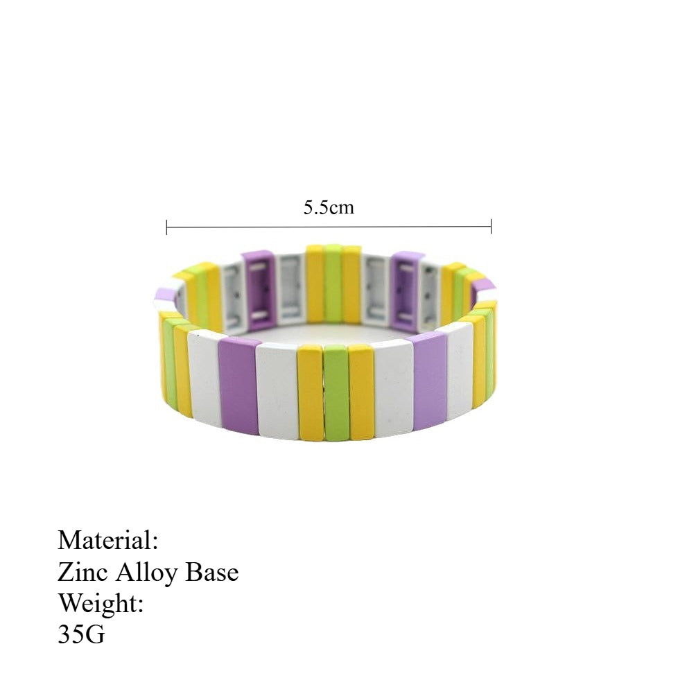 Vitreous Tile Bangle Zinc Alloy Saturation Gradient S5P264