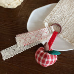 Load image into Gallery viewer, Red Heart Tassel Fabric Bag Charm Keychain N6K291