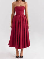 Load image into Gallery viewer, Bonin Bandeau Dress Open Back Bodycon Midi N5Z170
