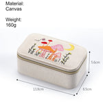 Load image into Gallery viewer, Embroidered Canvas Jewelry Box with Metal Zipper N6E072