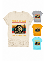 Load image into Gallery viewer, First of All I'm a Delight Print Round Neck T-Shirt N6E141