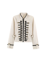Load image into Gallery viewer, Casual Stand Collar Jacket Twisted Knot Floral Sleeve N6H123
