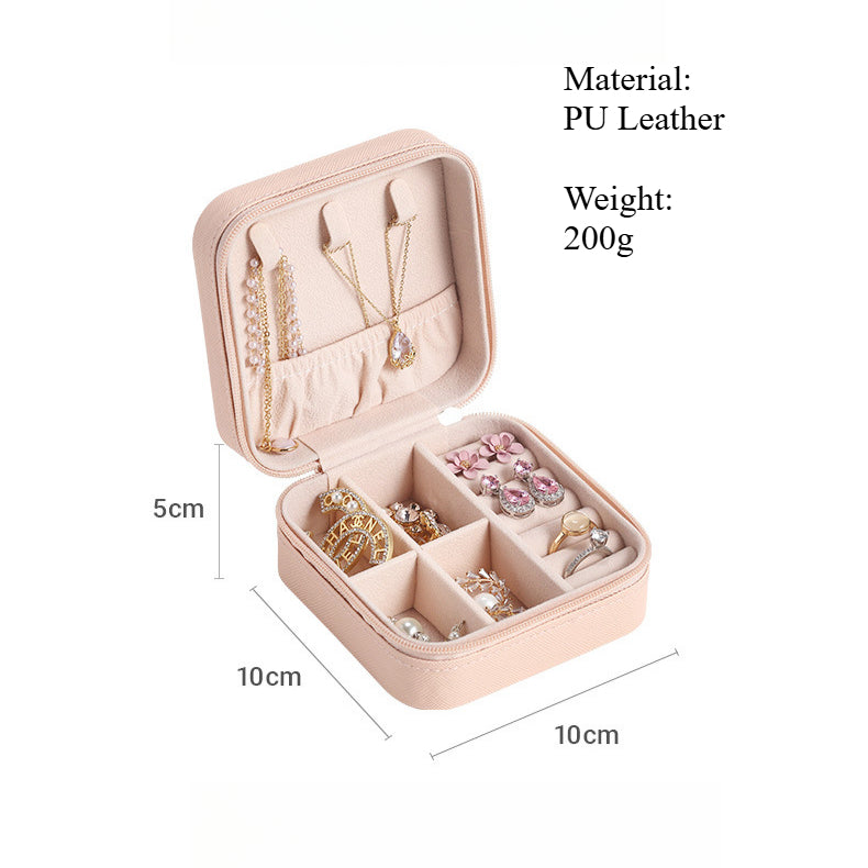 Mini Leather Travel Jewelry Case Multi Compartment S5P401