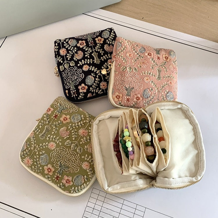 Patterned Fabric Travel Jewelry Organizer N6K102