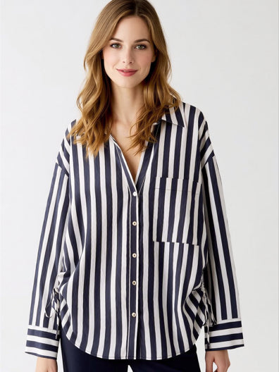 Relaxed Stripe Oversized Shirt Women N6C110