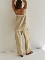 Load image into Gallery viewer, Sexy Ruffle Tank Top and Wide Leg Pants Set Women N6D089