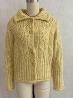 Load image into Gallery viewer, Cable-Knit Polo Collar Openwork Button Cardigan Women N6H284