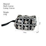 Load image into Gallery viewer, Black Embroidered Canvas Top-Handle S5P364
