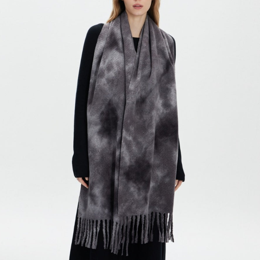 Ombre Tie-Dye Loop Yarn Fringe Scarf Women Cozy N6H243