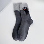 Load image into Gallery viewer, Cartoon Cat Plush Mid-Calf Socks Women Warm N6H002