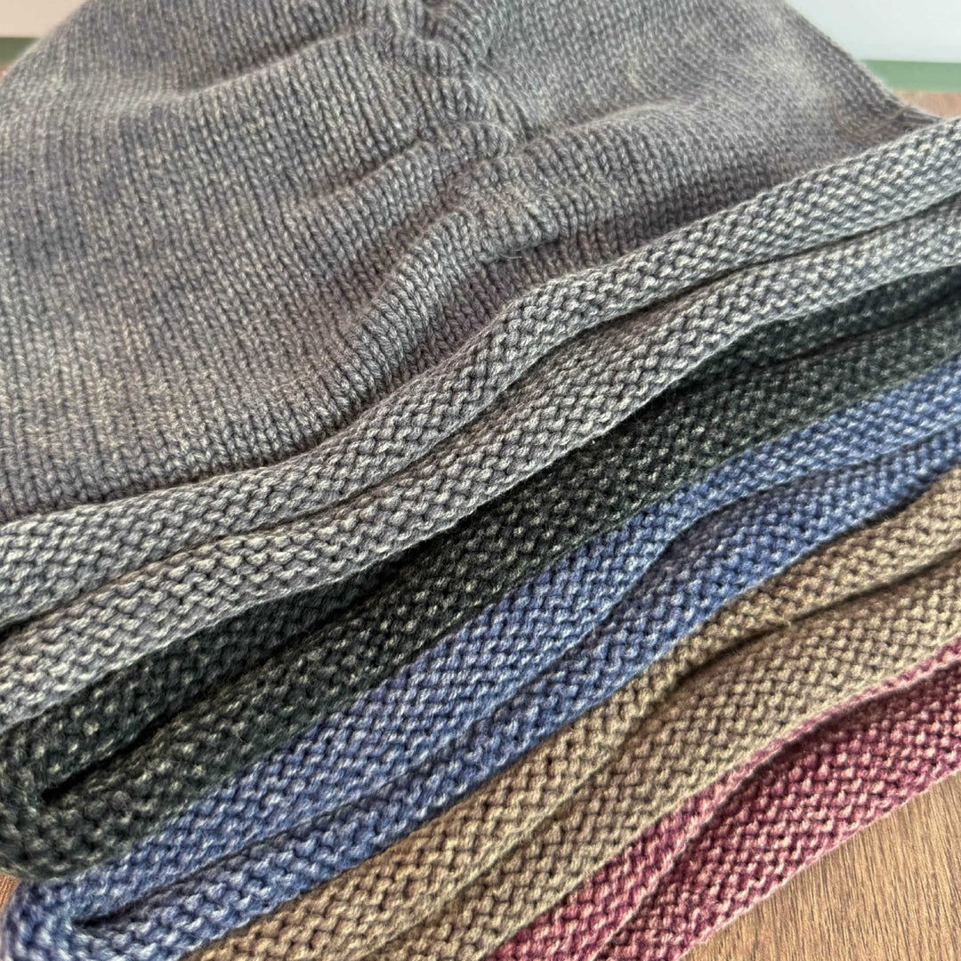 Vintage Washed Knit Earflap Slouchy Beanie Women N6H233