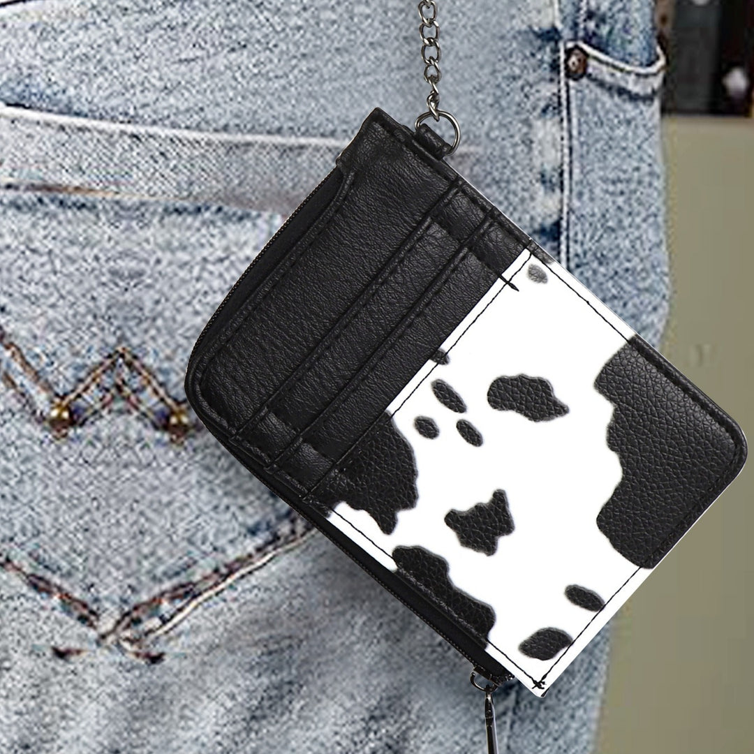 Retro Cow Card Holder Wallet PU Slim Minimalist N6G054