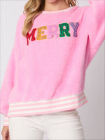 Load image into Gallery viewer, ChristmasGlitter Crew MidWeight Pink Cream N5A026
