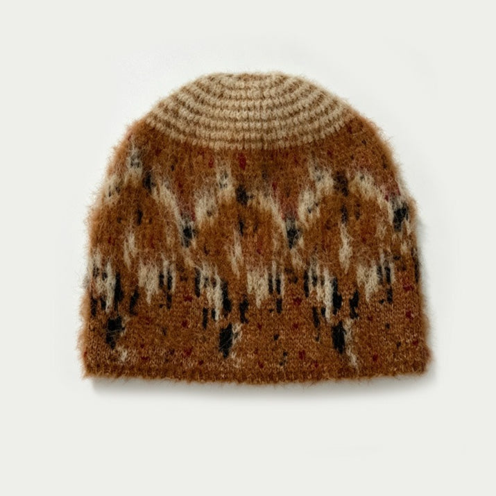Unisex Wool Blend Jacquard Knit Beanie N6J110