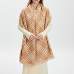 Load image into Gallery viewer, Vintage Diamond Jacquard Scarf Shawl Fringe Women N6H242