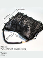 Load image into Gallery viewer, Soft Leather Double-Sided Fringe Tote Bag Women N6C222